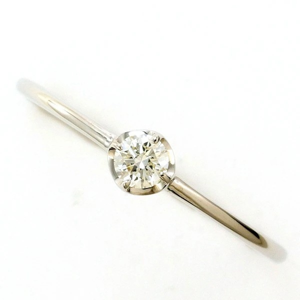 PT900 プラチナ リング 指輪 17号 ダイヤ 0.13 総重量約1.7g ジュエリー 中古