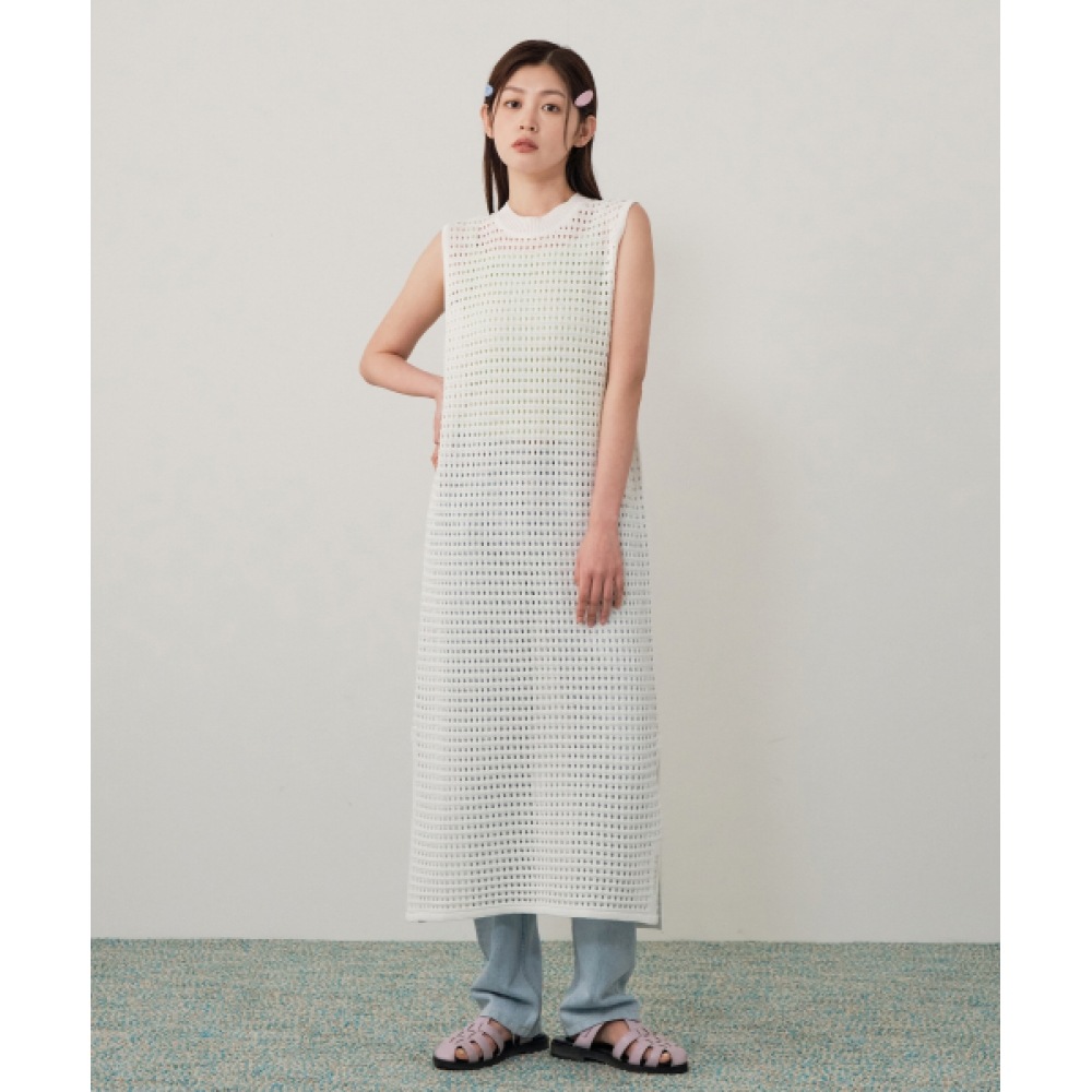 COVERNAT 女性用ノースリーブニットドレスアイボリー