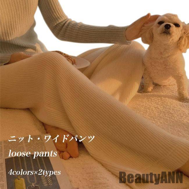 超特価新生活 ワイドパンツ ニット レディース イージーパンツ ゆったり ニットパンツ 厚手 秋 冬 春 カジュアルパンツ あったか 長ズボン 美脚 体型カバー 秋 春 冬 秋ファッション 冬物 春物