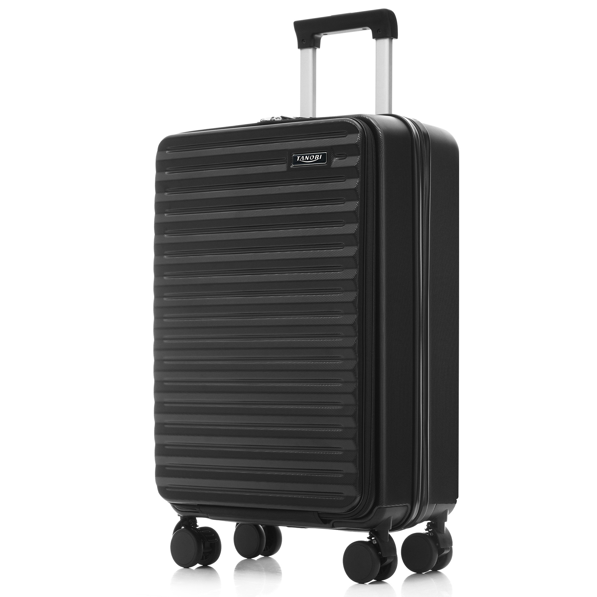 【国内発送】836スーツケース Sサイズ フロントオープン 機内持ち込み キャリーバッグ USBポート付き ドリンクホルダー付き かわいい ストッパー付き ダブルキャスター 軽量 静か 女性 頑丈 海