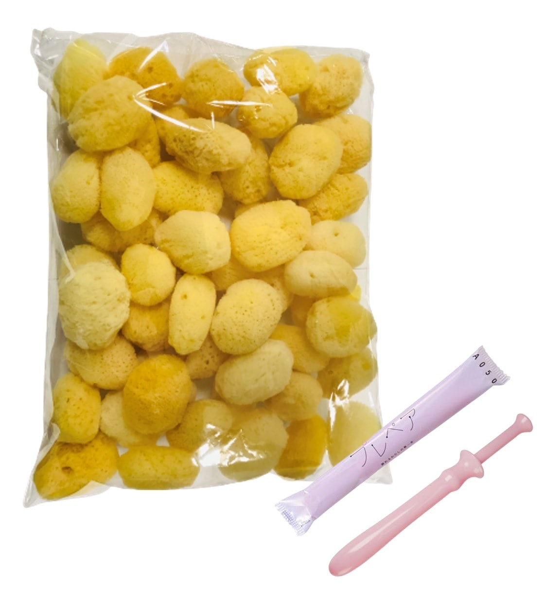 天然海綿シルク 50個 プレペア 1本セット 潤滑ゼリー サニタリー 衛生用品 安全 デリケートゾーン