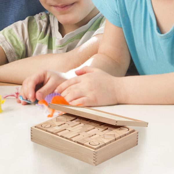 128x 子供用木製ブロック ビルディングブロック ノベルティ 収納コンテナ付き スタッキングブロック 幼稚園学習 男の子向け