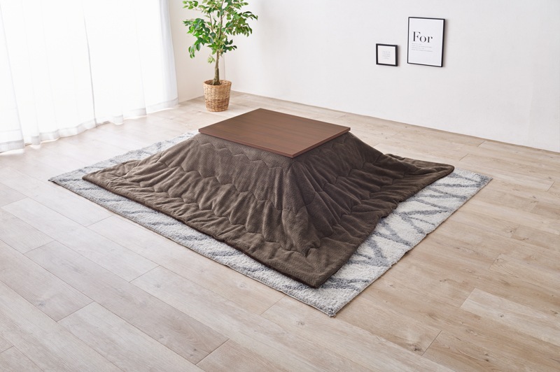 こたつ コタツ テーブル 掛布団 2点セット ウォールナット/ブラウン 75x60cm コタツ掛布団セット オールシーズン シンプル 長方形 なめらか素材 保温