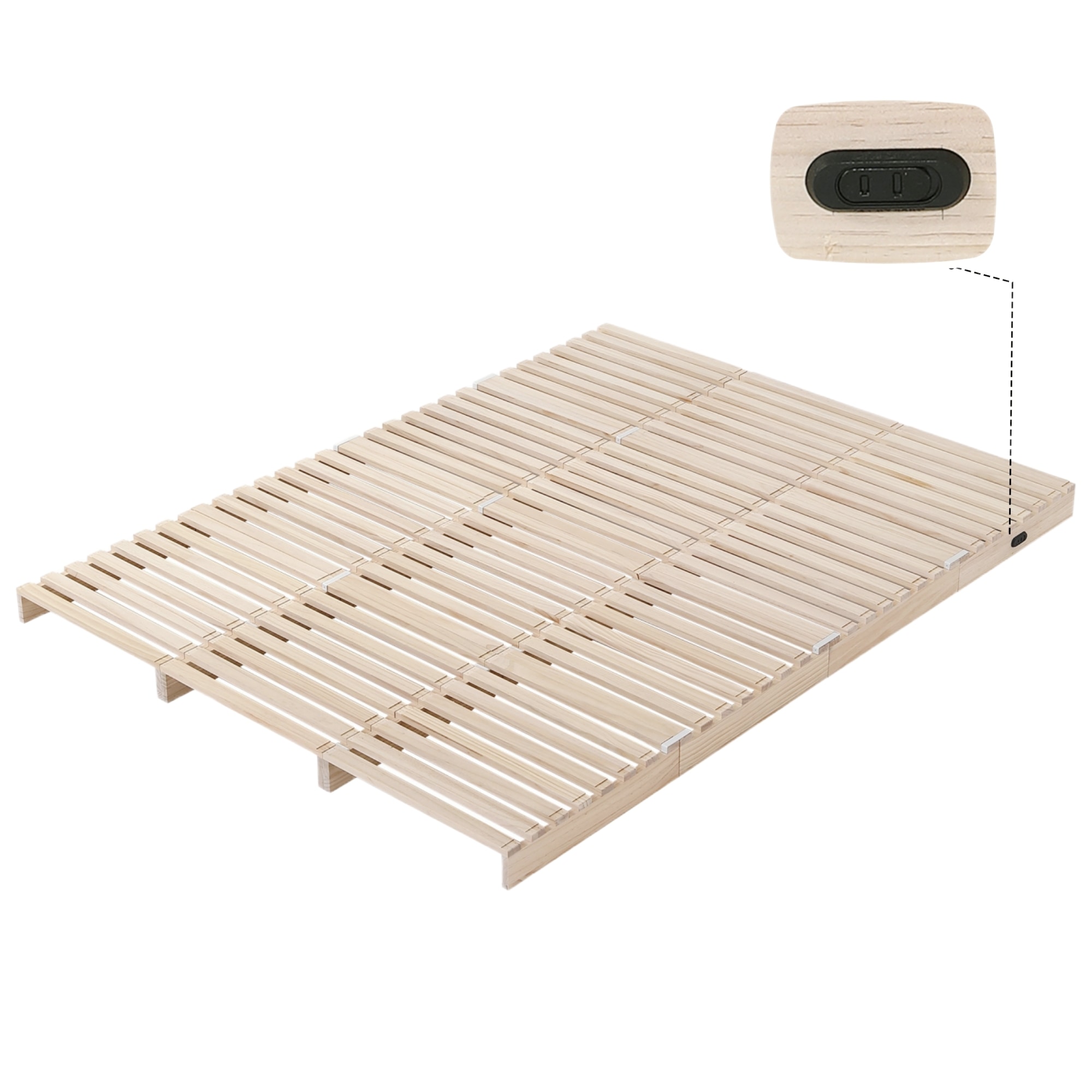 405パレットベッド 12枚セット すのこベッド コンセント付き 天然パイン材 ローベッド 50*50cm 組み換え自由 木製 天然木 軽量 ベッド パレット ロータイプ ベッドフレーム417