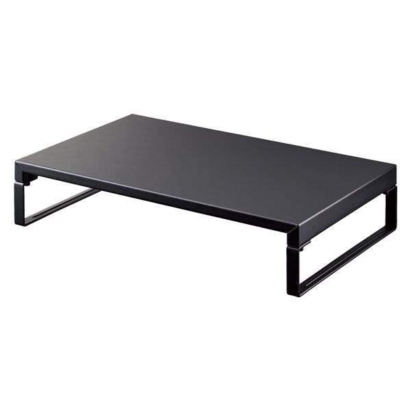 （まとめ買い）机上台 ロータイプ 幅390mm マットブラック A-7330-124 [x3]