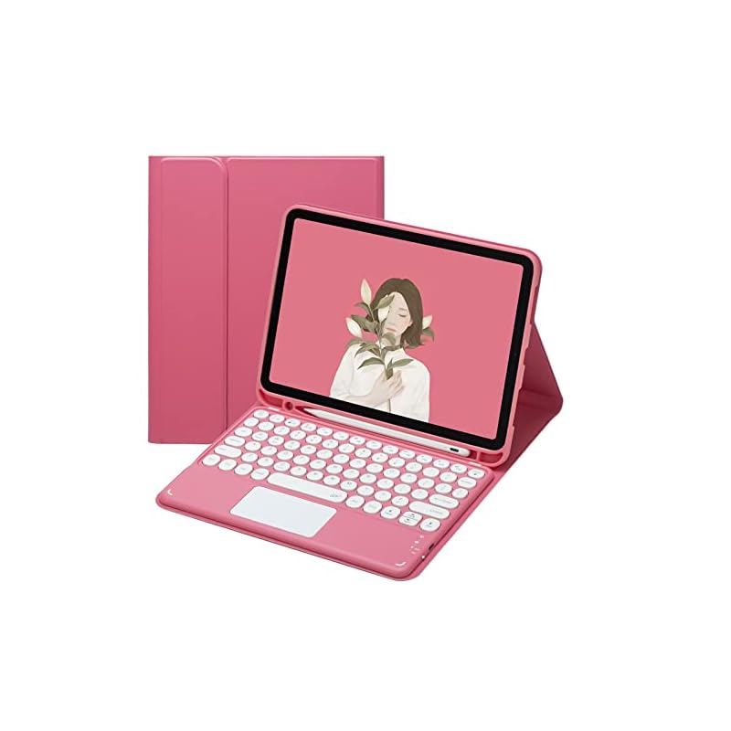iPad 第10世代 キーボード ケース タッチパッド付き 丸型キー 可愛い iPad 10 2022 10.9インチ Bluetooth カラーキーボード トラックパッド付き キーボードカバー 分離