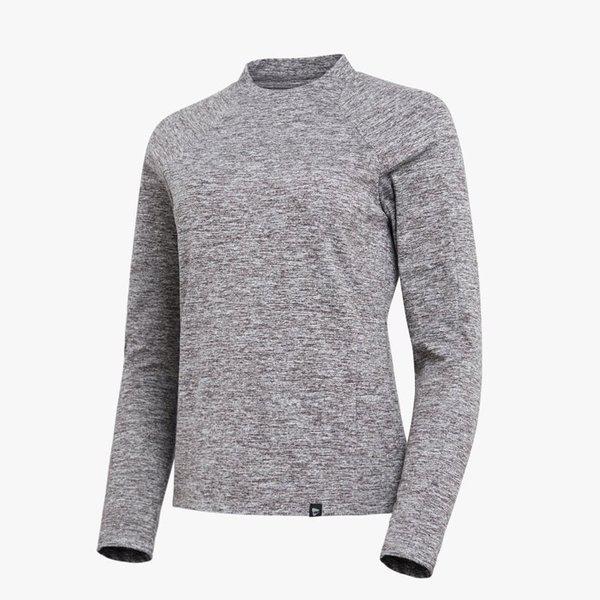 メランジモックネック 女性 長袖 裏起毛 Tシャツ PW3WT24W412