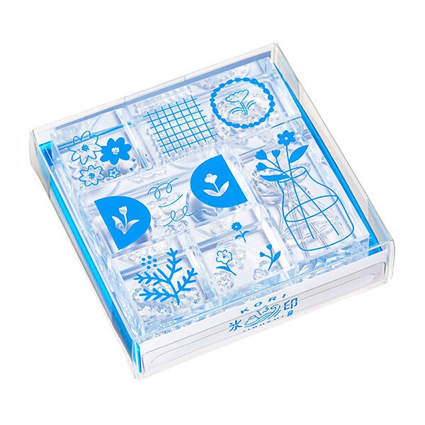 （まとめ買い）透明スタンプ 氷印 6個セット（小/大各3個入） フラワーセット CLSS-003 [x3]