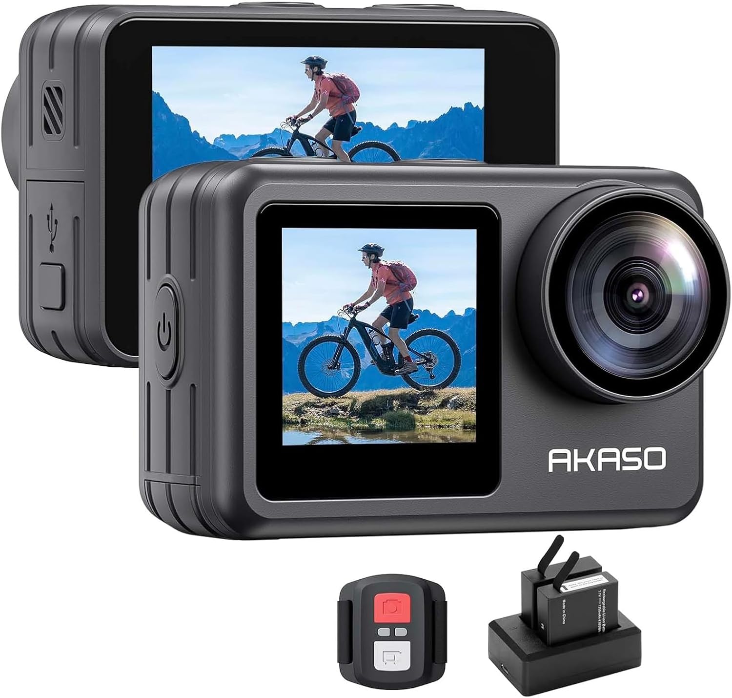 AKASO Brave 7 LE アクションカメラ 4K60FPS 20MP IPX7本機防水 40M防水 水中カメラ 六軸手ぶれ補正 デュアルカラースクリーン タッチパネル式 タイムラプス WiFi