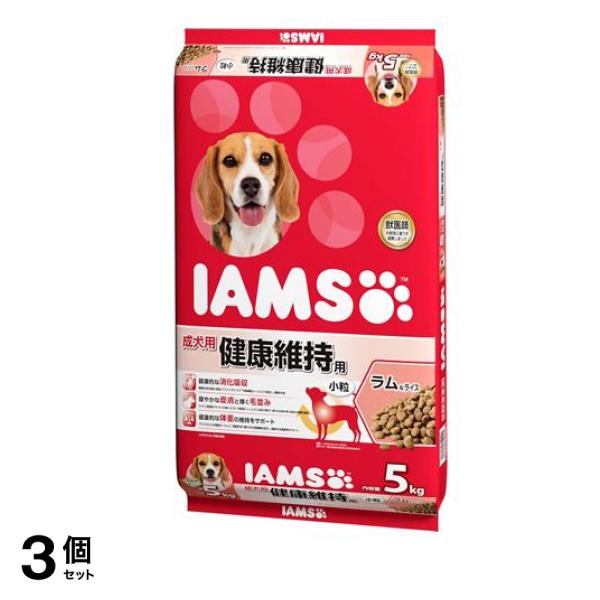 (IAMS) ドッグフード 成犬用 健康維持用 ラム&ライス 小粒 5kg 3個セット
