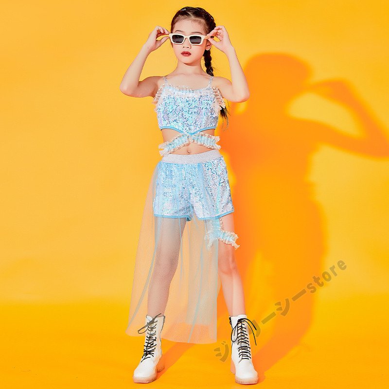 キッズ ダンス 衣装 セットアップ 子供服 女の子 トップス キャミソール ショートパンツ ガールズ