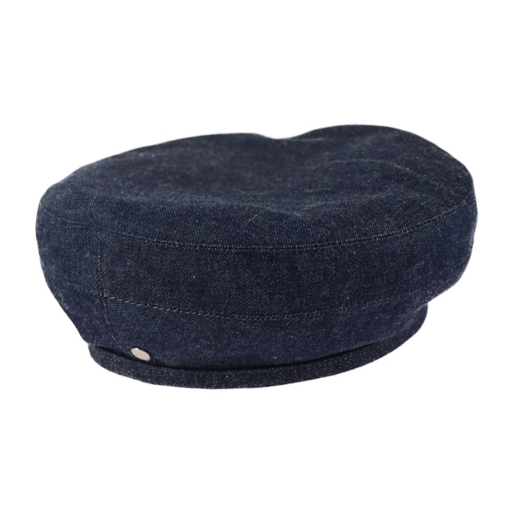 新品未使用展示品 HERMES エルメス ベレー帽 - サントノーレ セリエ 表記サイズ 58 コットン ネイビー シルバー金具 帽子 デニム【本物保証】
