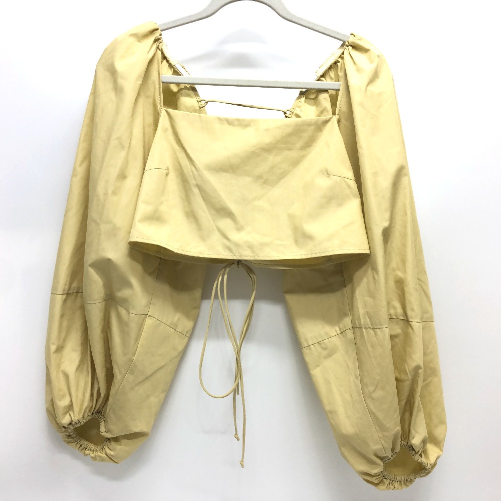 ETRE TOKYO エトレトウキョウ 長袖シャツ スリーブカット 長袖 アパレル ポリエステル ベージュ