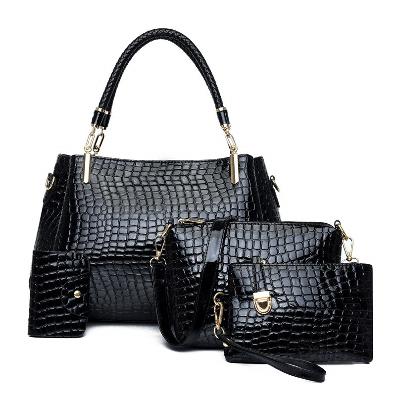女性用合成皮革ハンドバッグ,ブランド3ピース/セット,トートバッグ,ショルダーストラップ,クラッチ