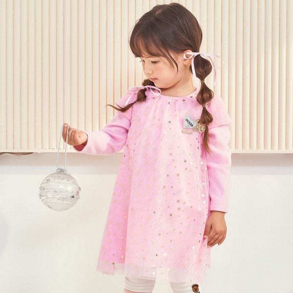 ゲスキッズ ゴールド星シャワンピース G38DAO010-T