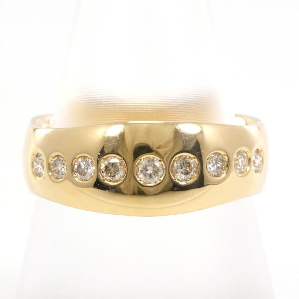 K18 18金 YG リング 指輪 14.5号 ダイヤ 0.30 カード鑑別書 ジュエリー 中古