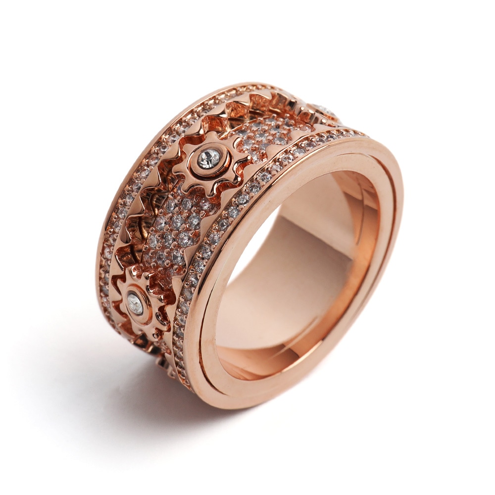 ギミックリング ジルコニア 歯車 [r495-rosegold]