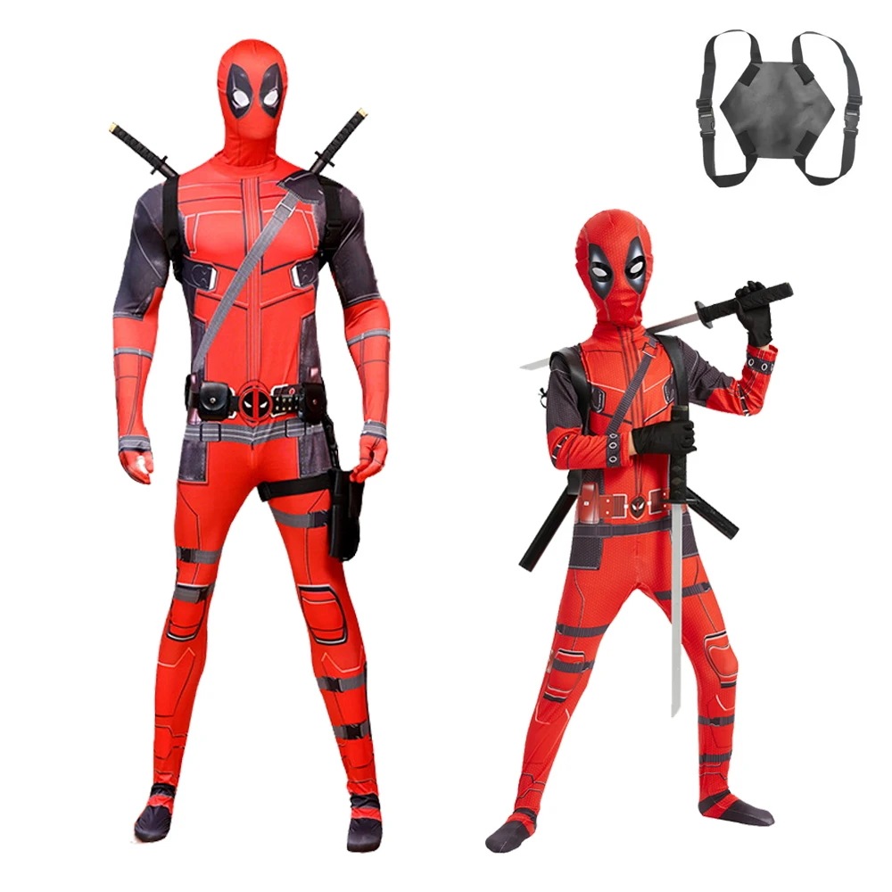大人と子供のためのデッドプールのコスプレ衣装,男の子のためのジャンプスーツ,スーパーヒーローマスク,クリスマスパーティーのためのボディスーツ - AliExpress 200000532