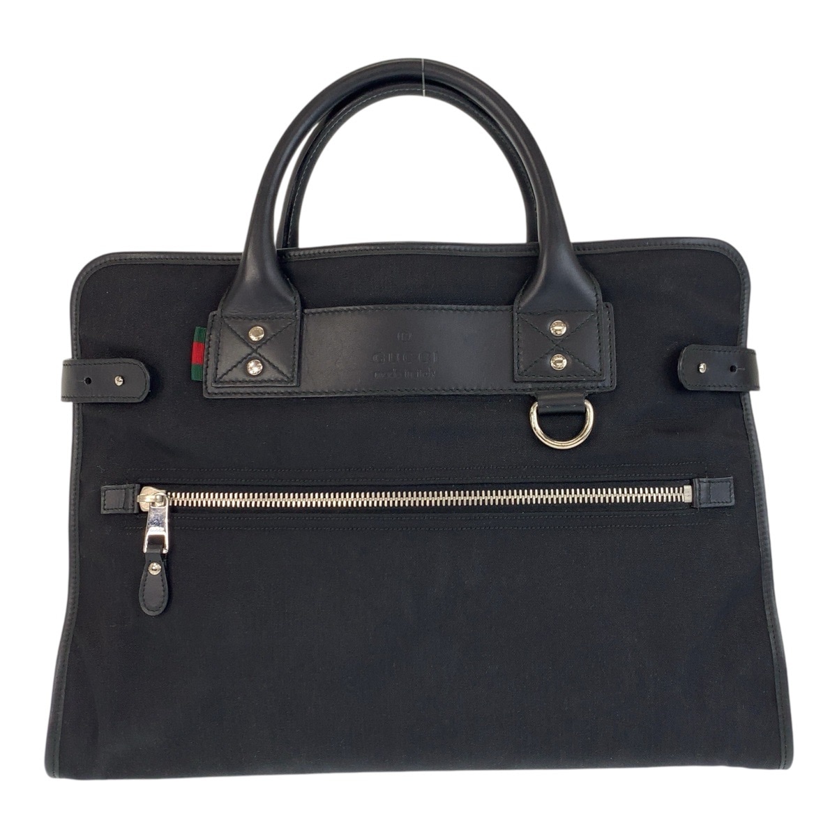 美品 シェリーライン ブラック 黒 シルバー金具 ナイロン/レザー 246410 ビジネスバッグ ブリーフケース メンズ 500718