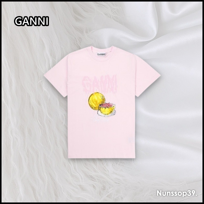 GANNI グレープフルーツ リラックス フィット Tシャツ