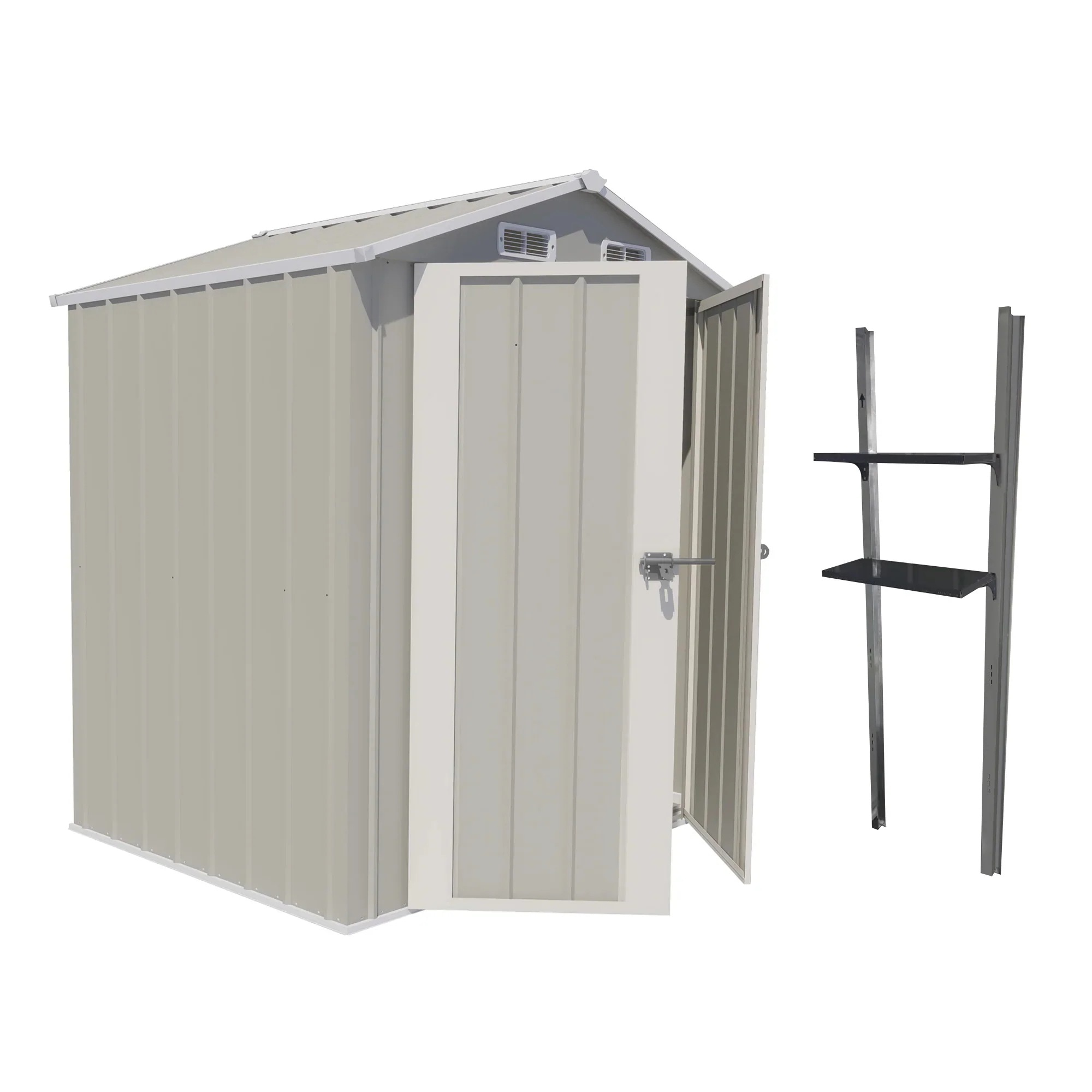 【可動棚付き】物置 屋外 スチール 倉庫 戸外収納庫 幅173*奥行き107*高193 物置き おしゃれ 大型 収納庫 屋外物置 防さび ベランダ 防水 ドア スチール物置 屋外収納 ガー