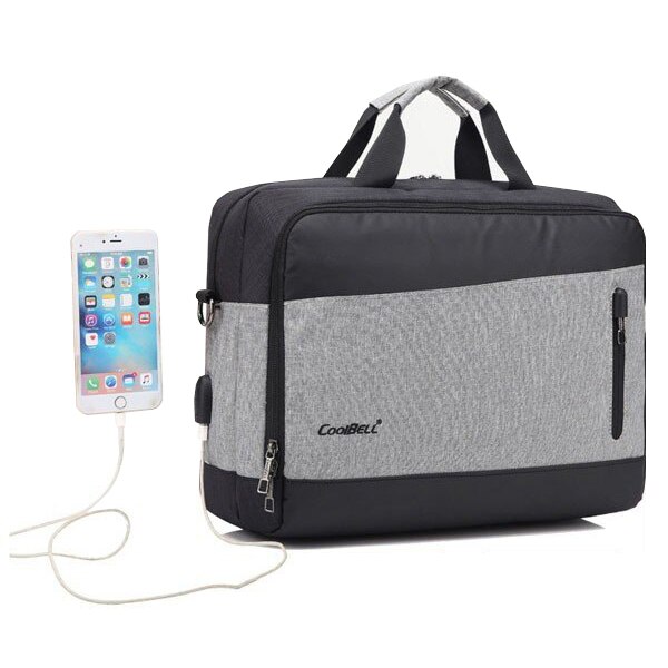 ビジネスバッグ 男女兼用 A4 斜め掛け 撥水 PC ハンドバッグ 2way USBポート