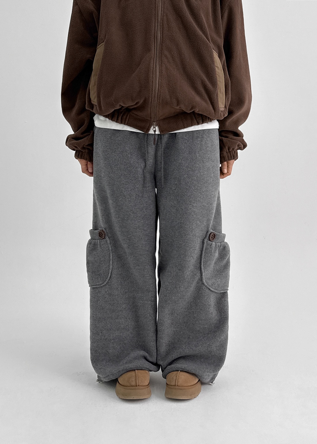 チョリットポケットフリースツーウェイバンディングパンツ