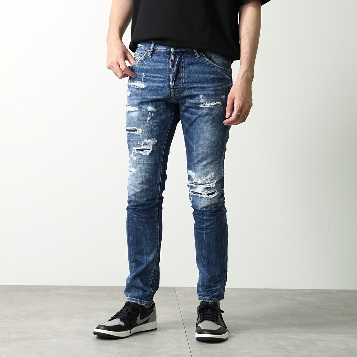 DSQUARED2 ディースクエアード ジーンズ Teddy Jean S74LB1854 D30011 メンズ デニムパンツ ウォッシュ ダメージ スキニー スリム 470