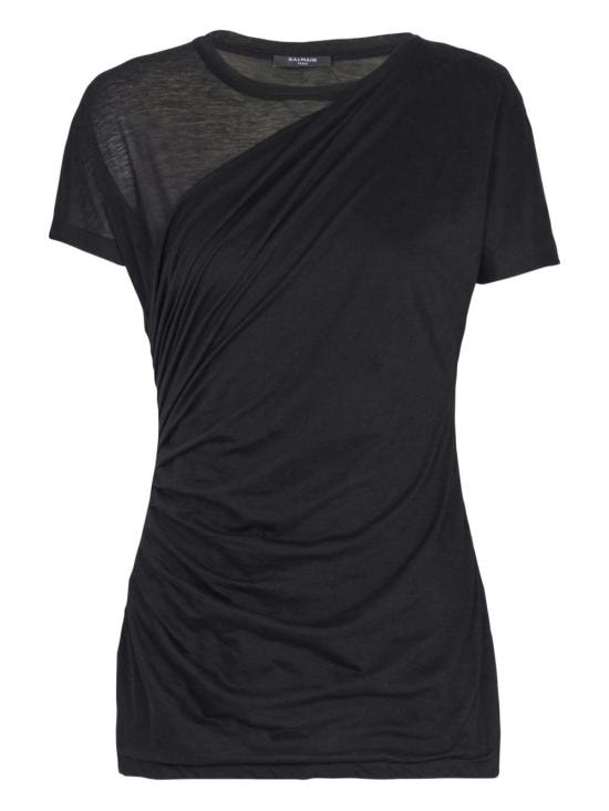 BALMAIN Women Tops GF1EF003 JL630PA Black