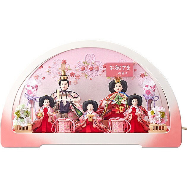 雛人形 ひな人形 お雛様 おひなさま かわいい 手作り 2025年 新作 秀光 限定品 送料無料 コンパクト ミニ 初節句 ひな祭り 五人 5人 アクリル ケース 桜 さくら 男雛 女雛 買得 お得