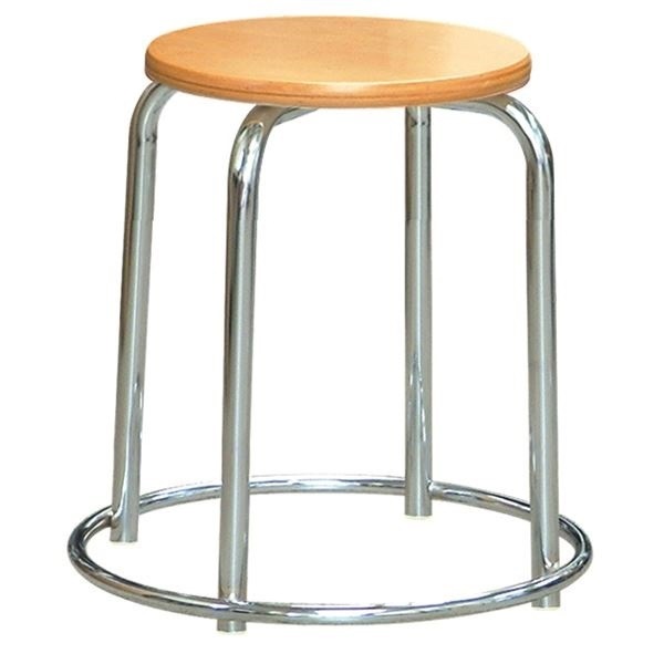 スタッキング スツール 外リング付き 同色5脚セット ナチュラルクロームメッキ RW-4C 幅41.5cm 日本製 ラウンドスツール 38,512円