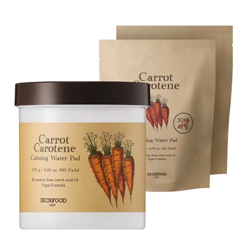 キャロット カロチン カーミング ウォーターパッド 1個 + リフィル1個/韓国コスメ/おすすめ/ショット/美容液/クレンザー/パッド/モイスチャー/マスク/ビタミンC/アゼラ酸