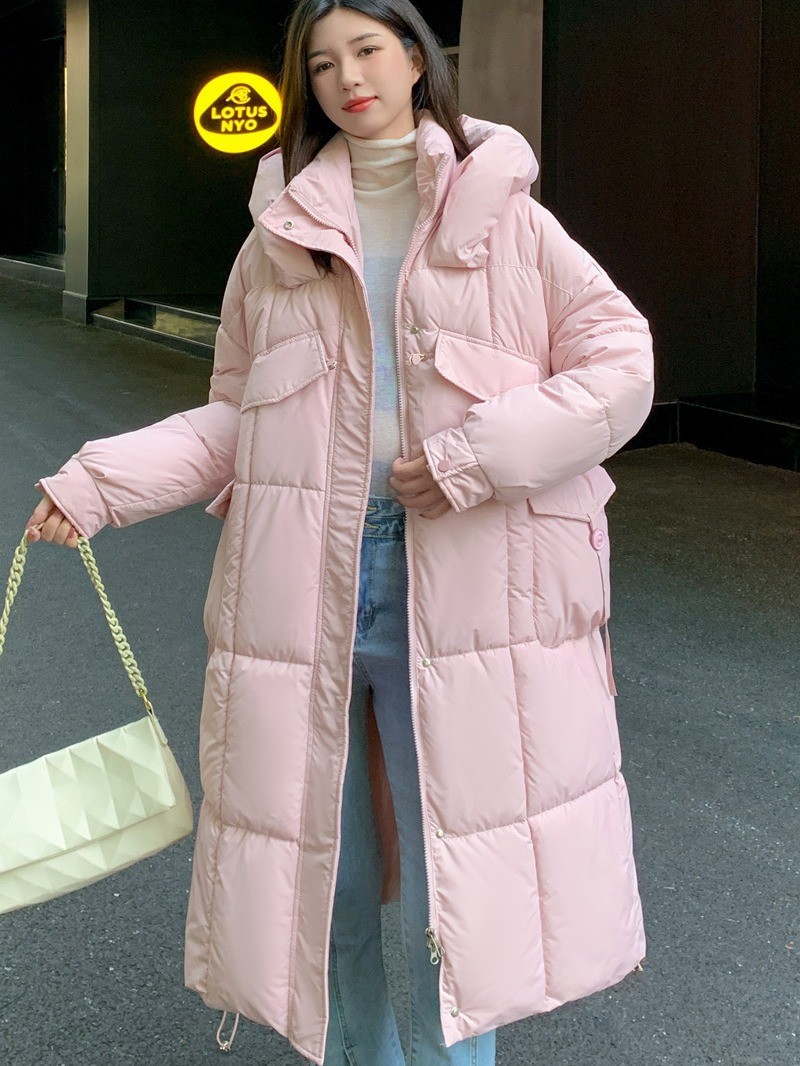 高級な質感中綿コートレディース中綿ジャケットロング丈アウターフード付き厚ふわふわ暖かい無地ゆったり防寒通勤冬服韓国風おしゃれ体型カバー