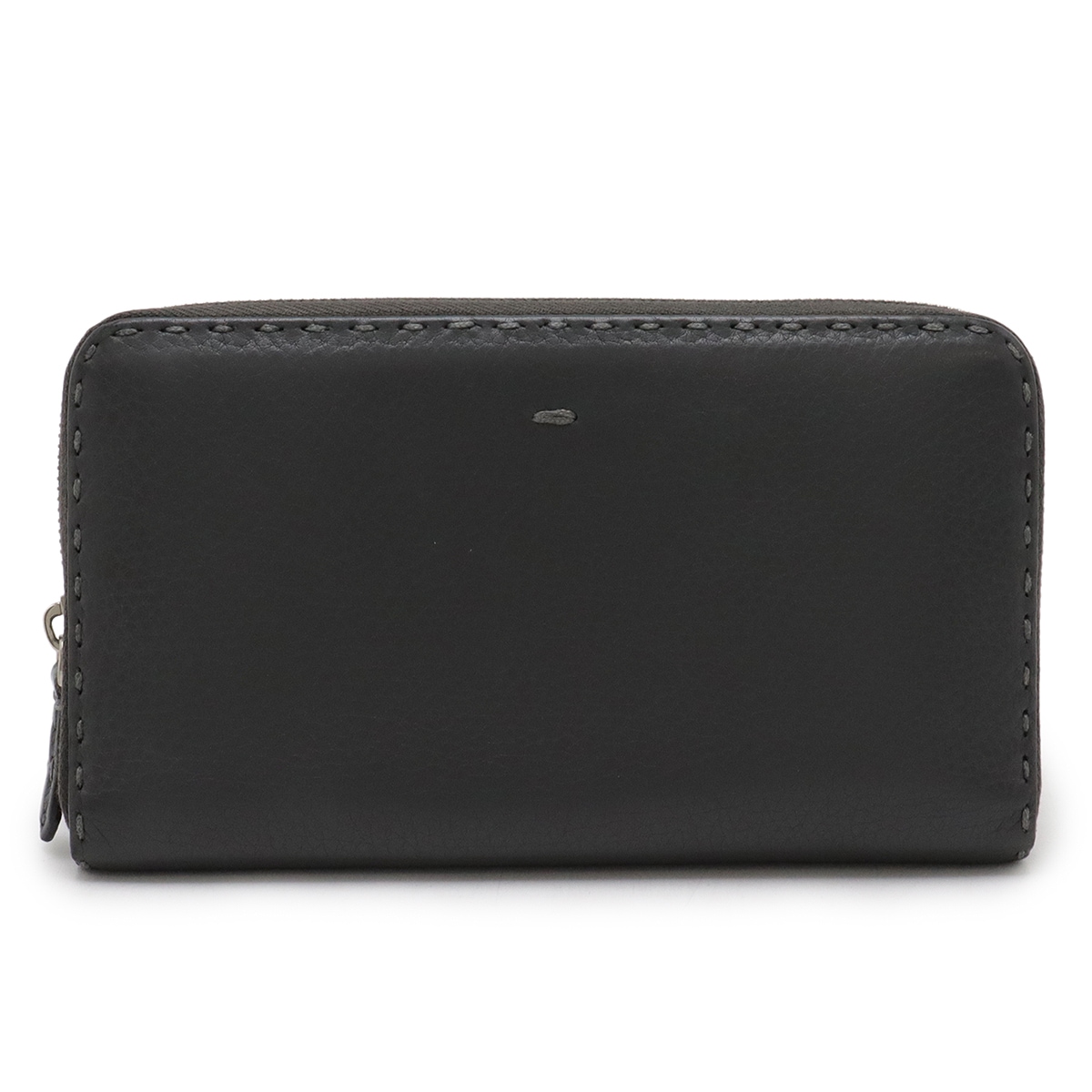 セレリア ロングウォレット 長財布 ラウンドファスナー レザー グレー シルバー金具 7M019