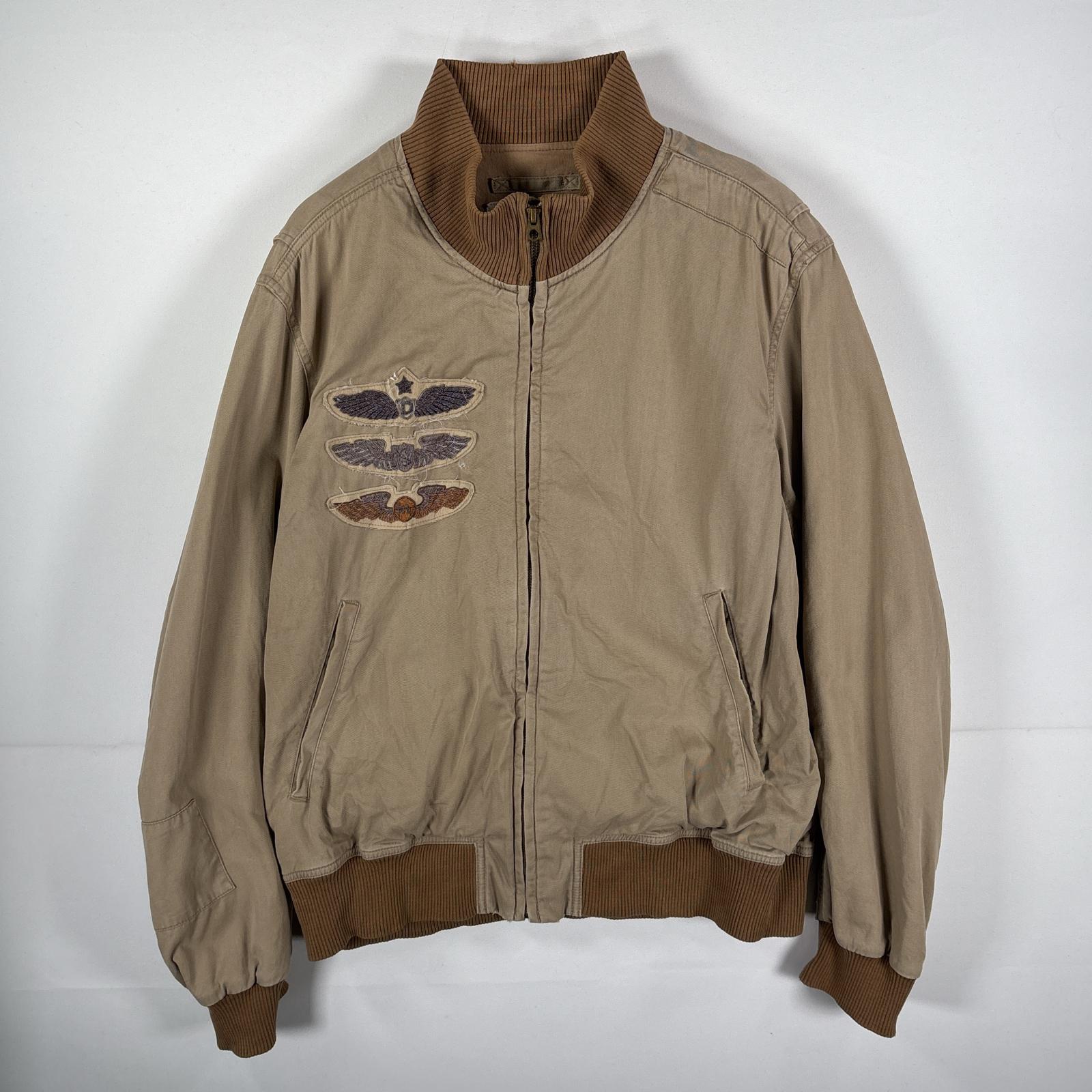 古着 デニムアンドサプライ DENIM&SUPPLY コットンジャケット ラルフローレン ワッペン XL ベージュ メンズ