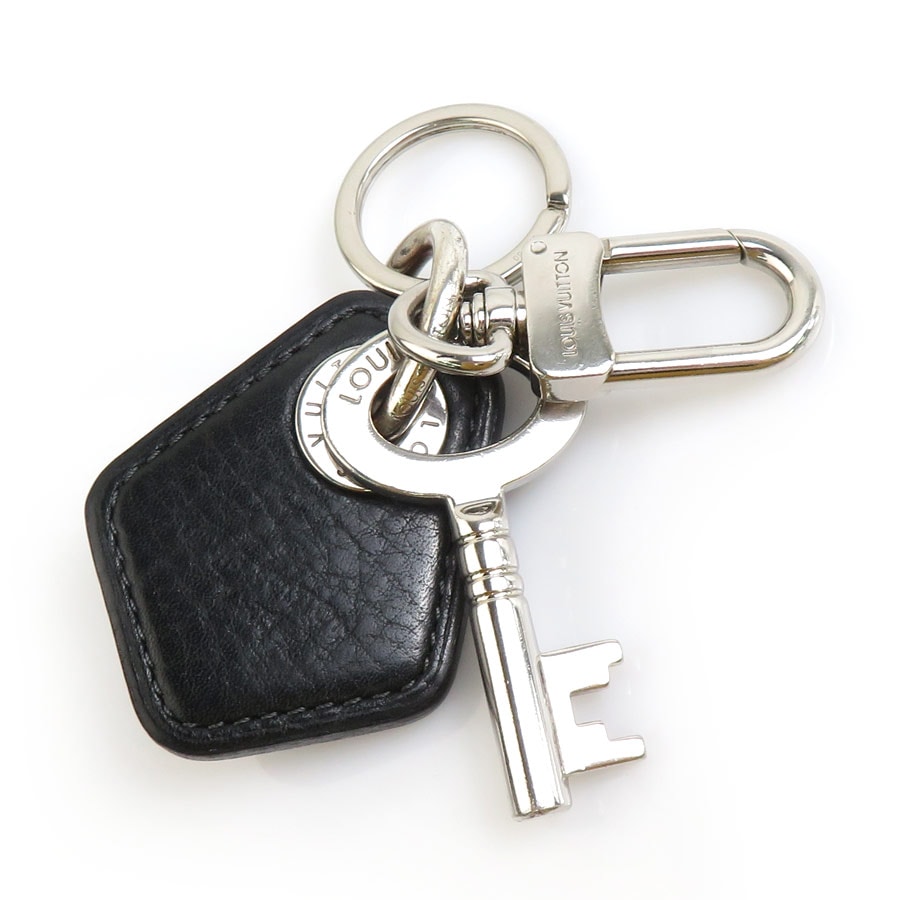 ルイ ヴィトン LOUIS VUITTON チャーム キーリング ポルトクレ LVクレーム メタル/レザー ブラック×シルバー ユニセックス M66137 a0562