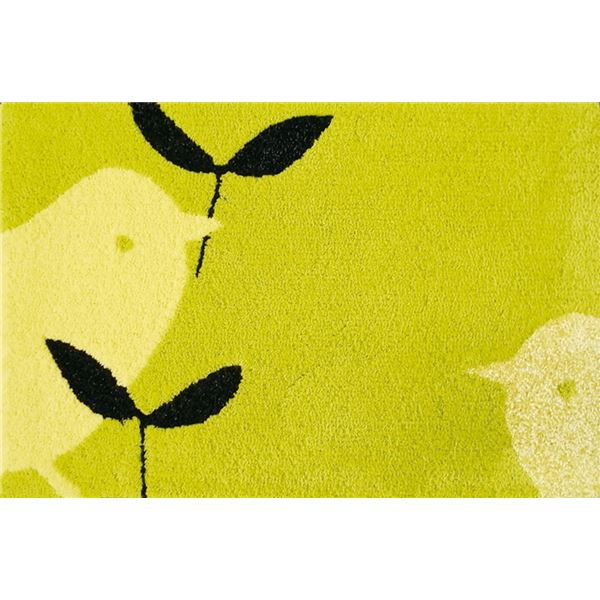 玄関マット 約幅45×長さ75cm コトリマット イエロー 日本製 手洗い可 防ダニ ホットカーペット可 デザインライフ スミノエ