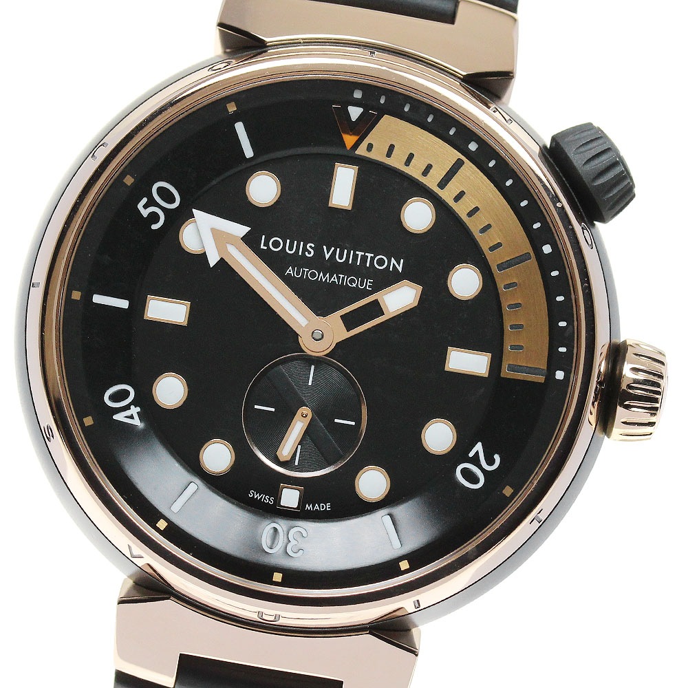 ルイ・ヴィトン LOUIS VUITTON QA123 タンブール ストリートダイバー K18PG スモールセコンド 自動巻き メンズ 極美品 _866876【中古】