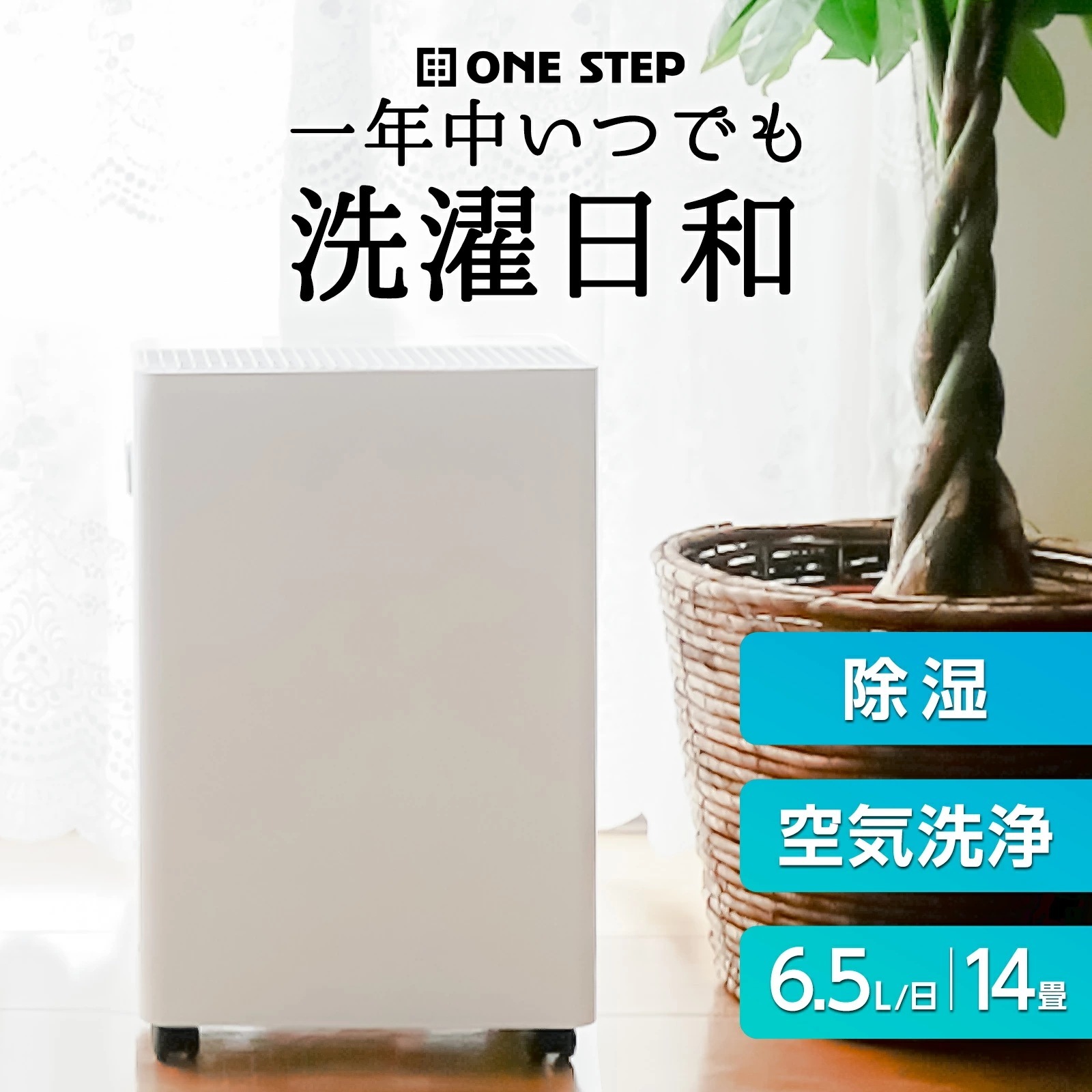 除湿機 衣類乾燥 除湿器 コンプレッサー式 空気清浄器 タイマー付 除湿量6.5L/日 コンパクト 家庭用