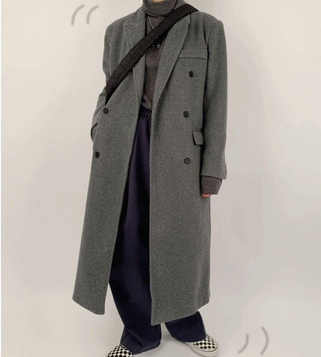 冬の新商品 オーバーサイズ ロング ダブル ウールコート