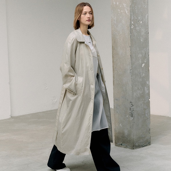 BELT TRENCH COAT GRAY