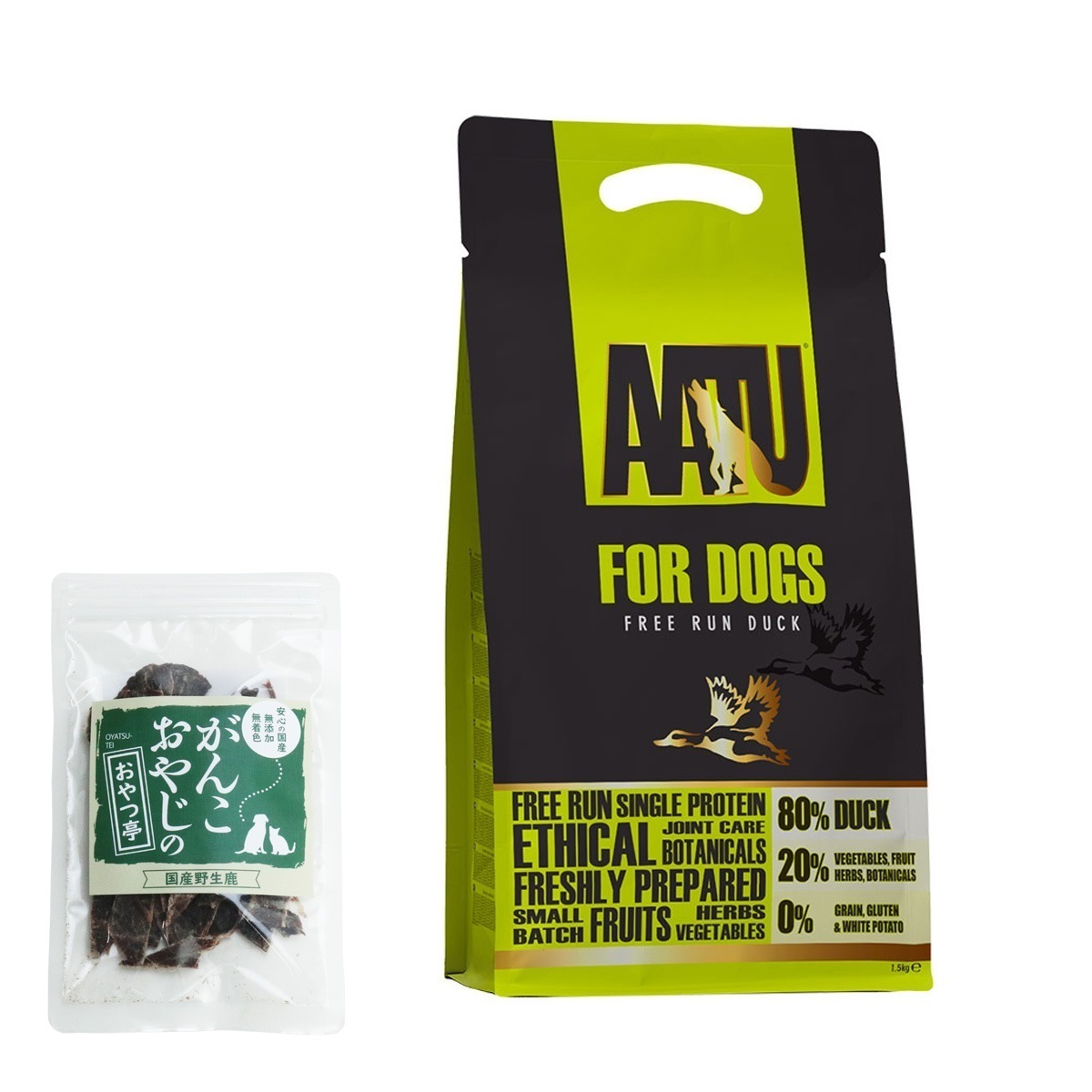 ドッグフード ダック 1.5kg【国産鹿肉ジャーキー(お試しサイズ)付き】 4,860円
