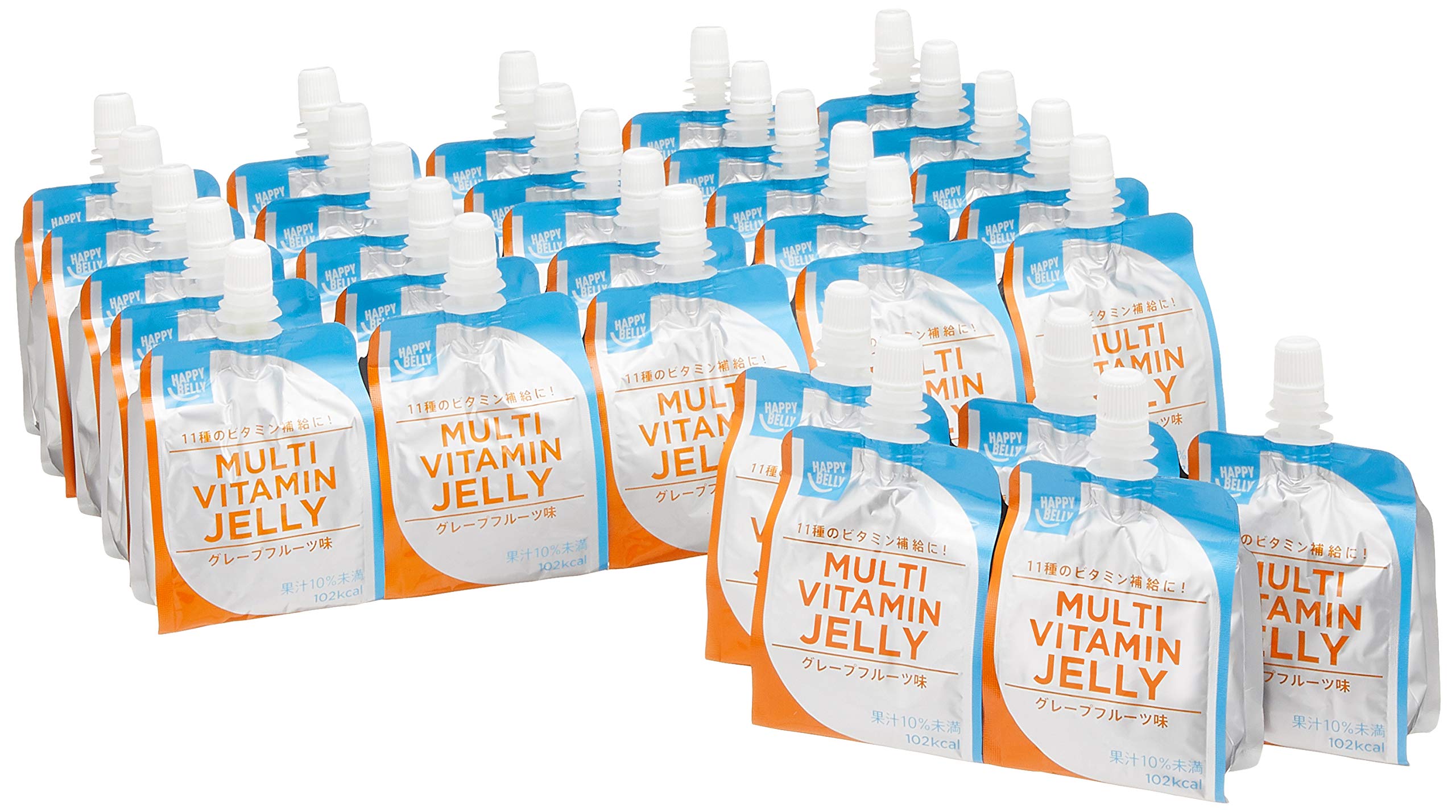 [Amazonブランド] Happy Belly (ハッピーベリー) マルチビタミンゼリー グレープフルーツ味 180g×30個