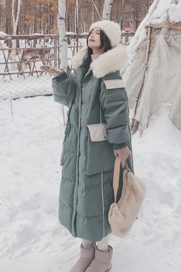 厚いダウン綿服綿服女性の中長タイプ2024年の新型膝を越えた韓国版ゆるいi綿服パンパン服潮 7,790円