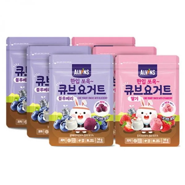 エルビンズ 一口ソオクキューブヨーグルト菓子6pcセット 엘빈즈 한입 쏘옥 큐브 요거트 과자 6p C세트