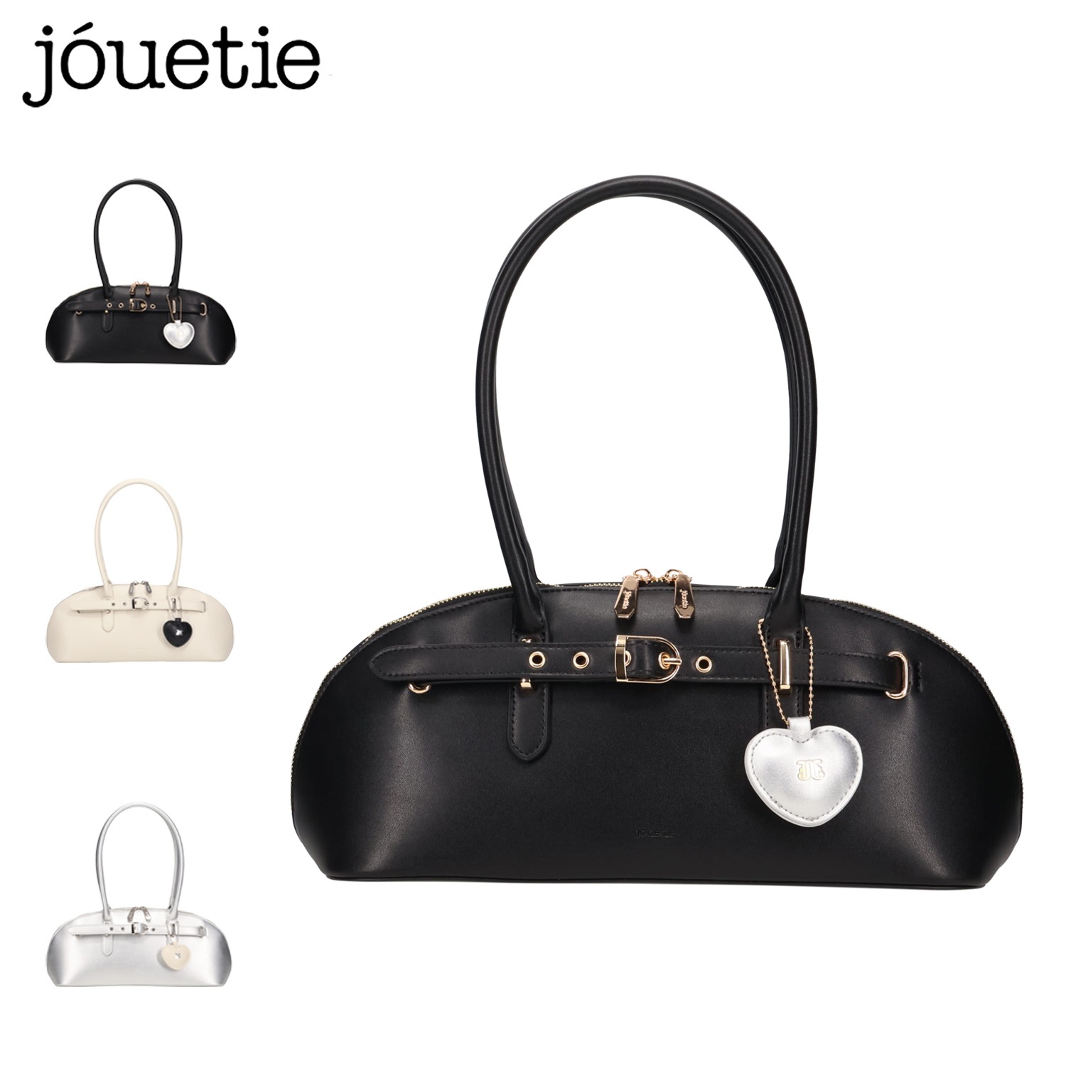 ボストンバッグ レディース 横型 軽量 ブラック ホワイト シルバー 黒 白 JUT-82090B