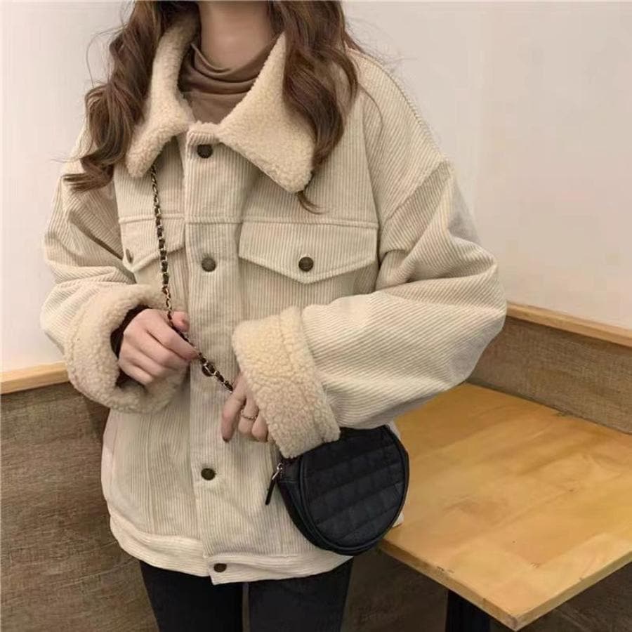 【本日限り激安SALE】春ジャケット 流行り トップス ラムズウール 暖かい 厚手 秋冬 ジャケット コーデュロイ 冬アウター