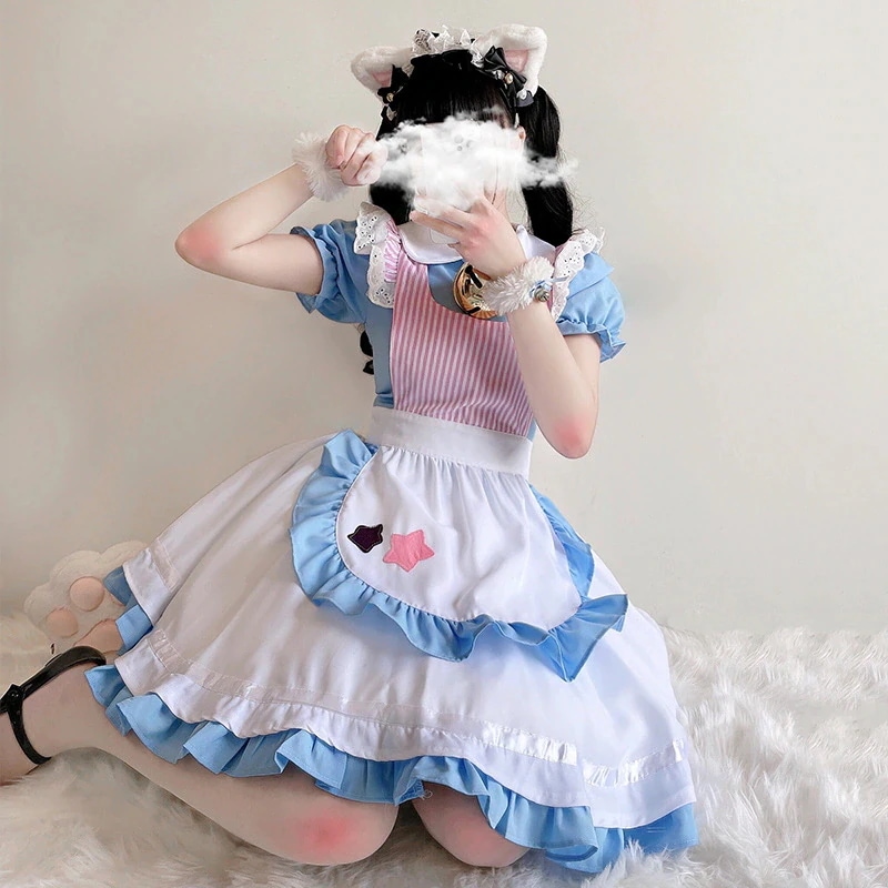 キャットメイド衣装 Cos メイド衣装 ソフトガール ロリータ ロリドレス ベル コスプレ衣装 キャットウーマン