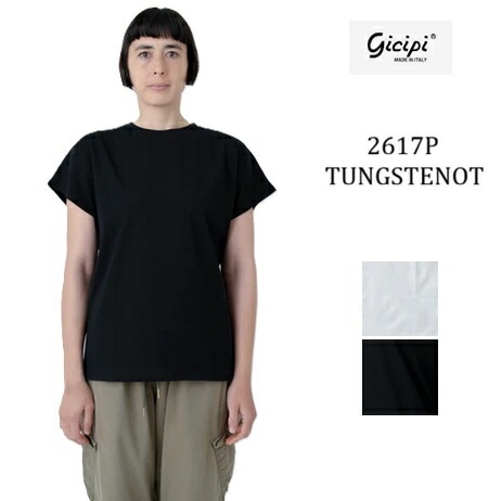 GICIPI ジチピ カットソー Tシャツ 春夏 レディース 2420P 半袖 イタリア製 トップス 無地 コットン 綿 TUNGSTENOT　トゥングステーノ