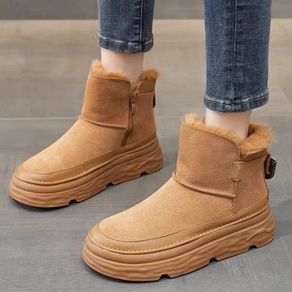 厚底 ムートンブーツ ショートブーツ レディース 秋冬 シューズ ブーツ 靴 プラットフォーム 裏ボア ファー付き 防寒 保温 おしゃれ 暖かい